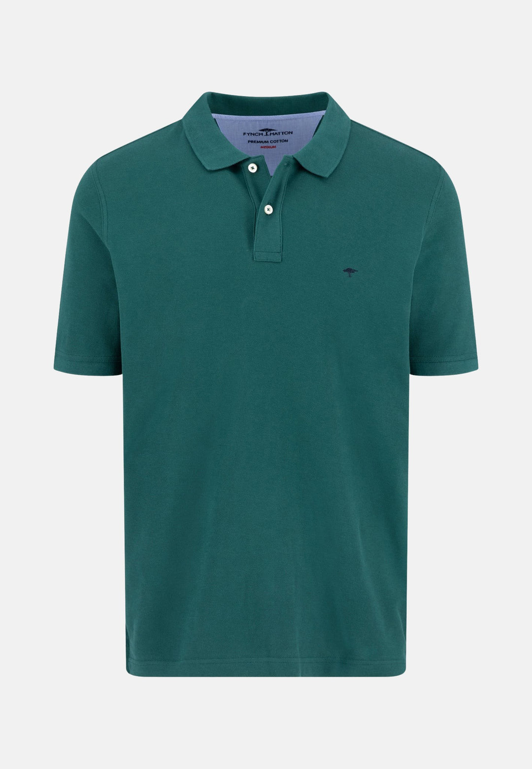 Premium Cotton Polo Shirt Pine Green-Fynch-Hatton UK