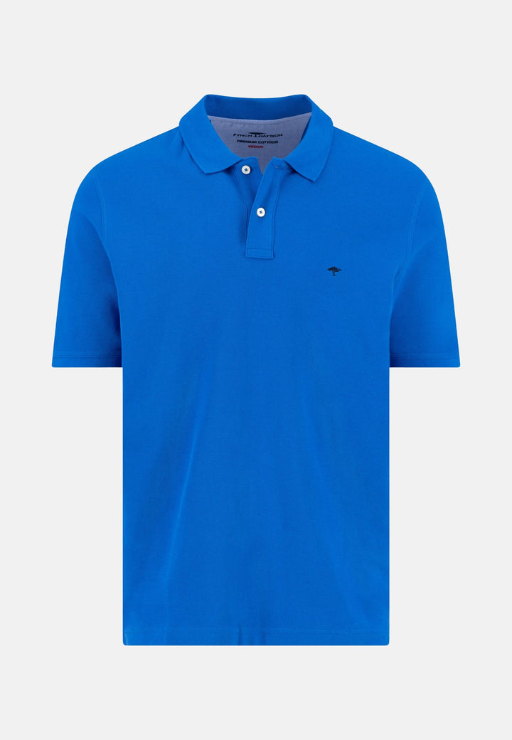 Premium Cotton Polo Shirt Strong Blue-Fynch-Hatton UK