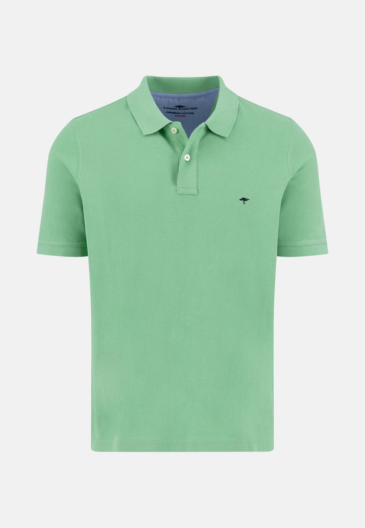 Premium Cotton Polo Shirt Turf Green-Fynch-Hatton UK