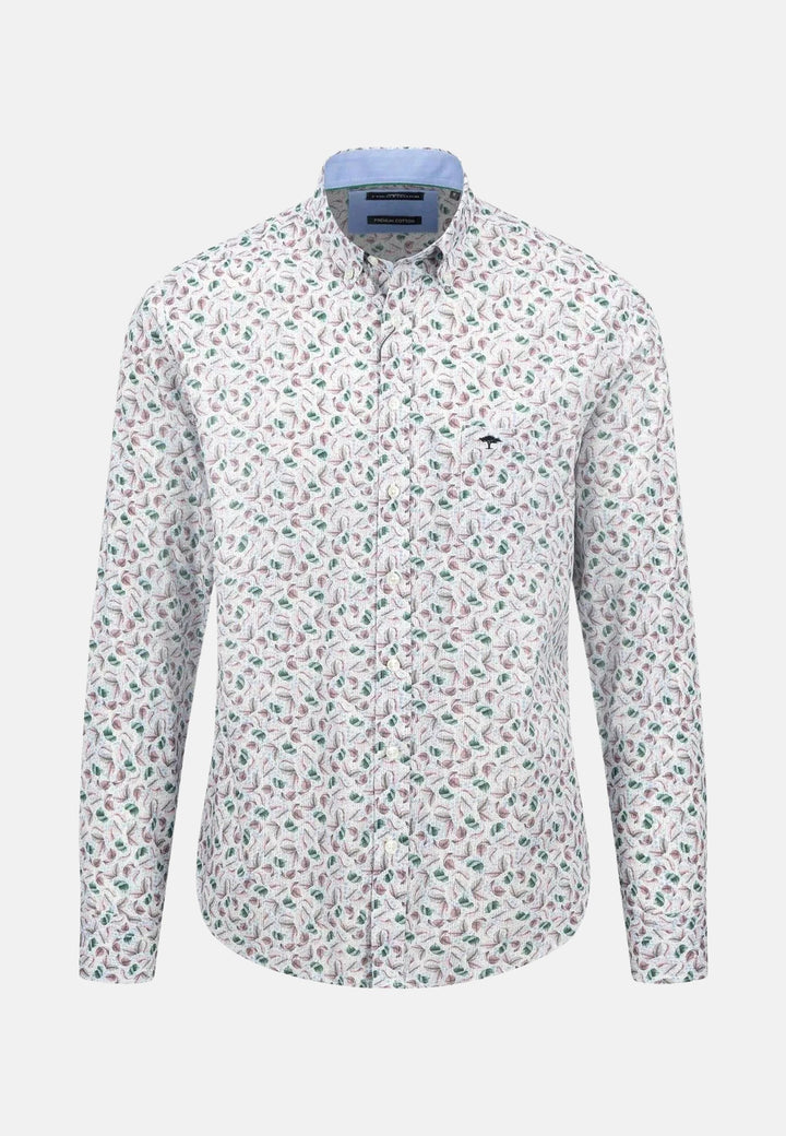 Premium Flowers Print Shirt Pale Blush-Fynch-Hatton UK