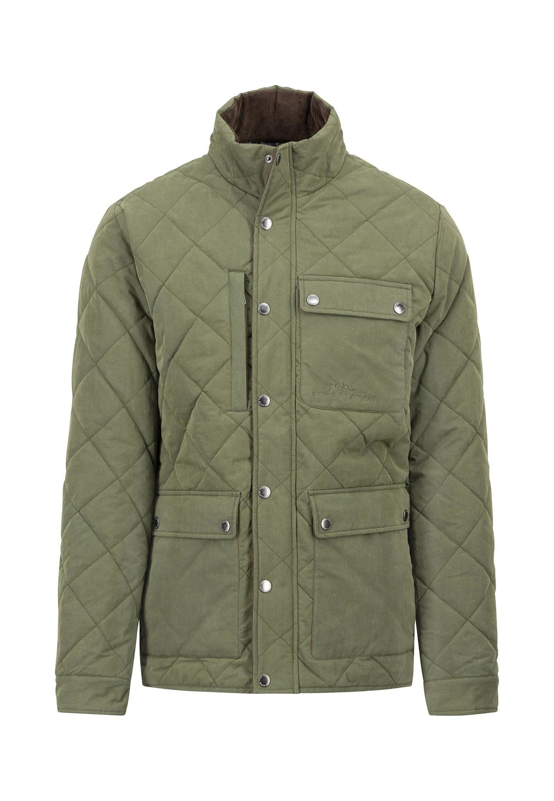 QUILTED FIELD JACKET DARK KHAKI-Fynch-Hatton UK