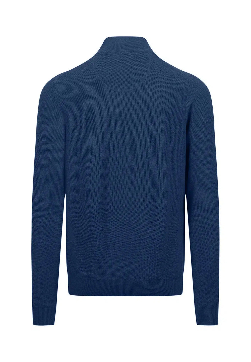 STAND COLLAR 1/4 ZIP COTTON KNIT NIGHT-Fynch-Hatton UK