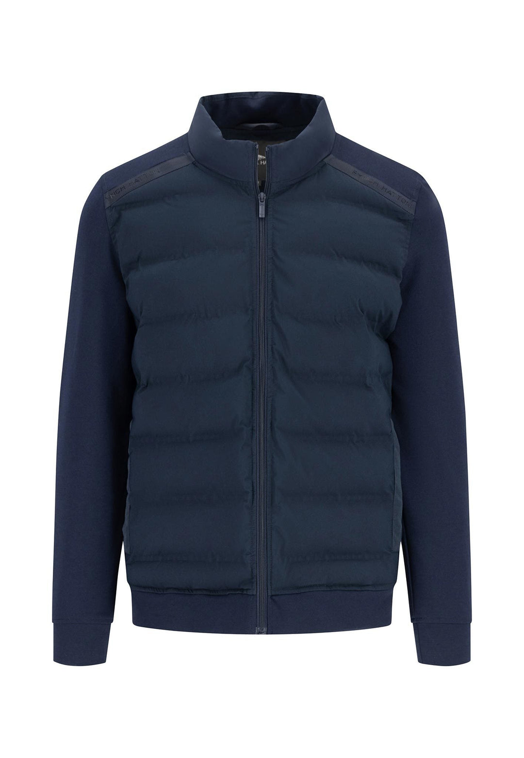 STAND COLLAR HYBRID JACKET DARK NAVY-Fynch-Hatton UK