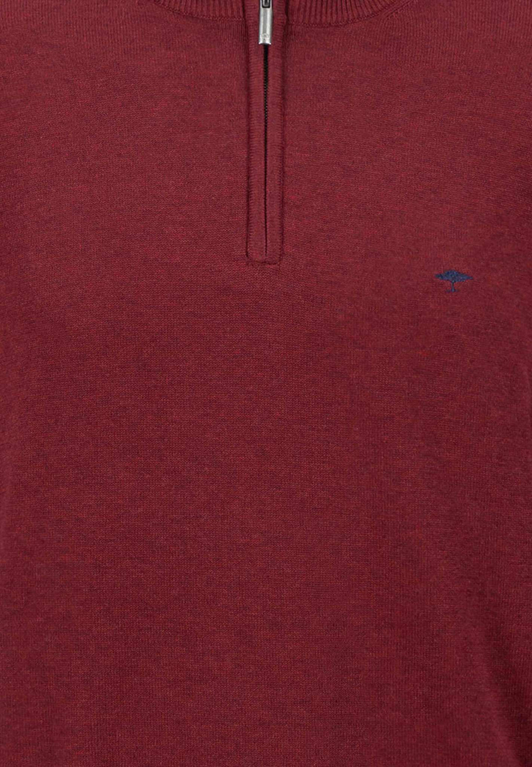 SUPERFINE 1/4 ZIP COTTON KNIT RUBY RED-Fynch-Hatton UK