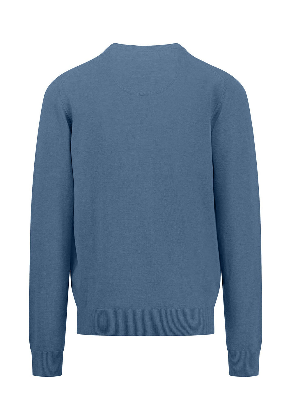 SUPERFINE V-NECK COTTON KNIT CLOUD BLUE-Fynch-Hatton UK