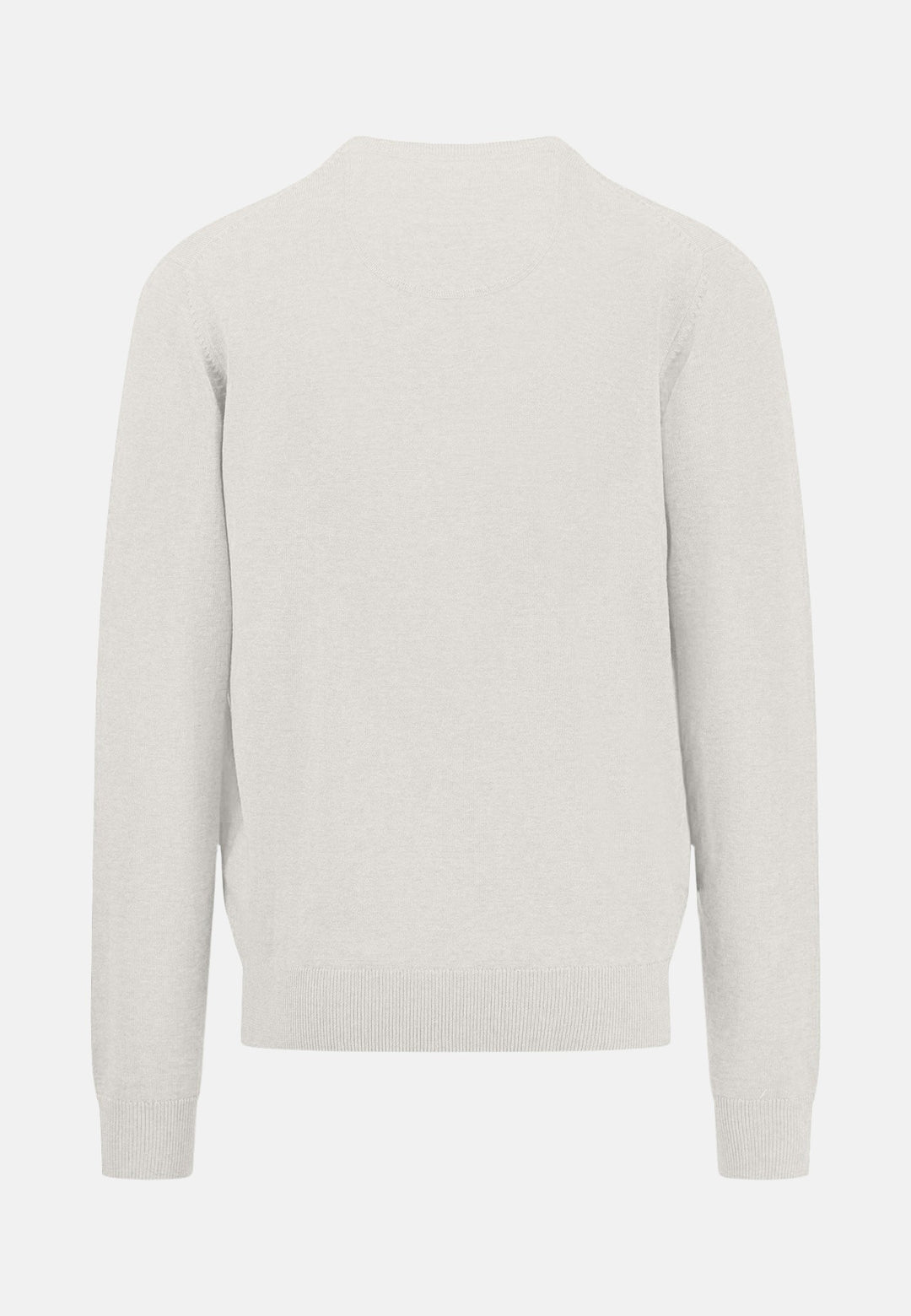 SUPERFINE V-NECK COTTON KNIT WINTER WHITE-Fynch-Hatton UK