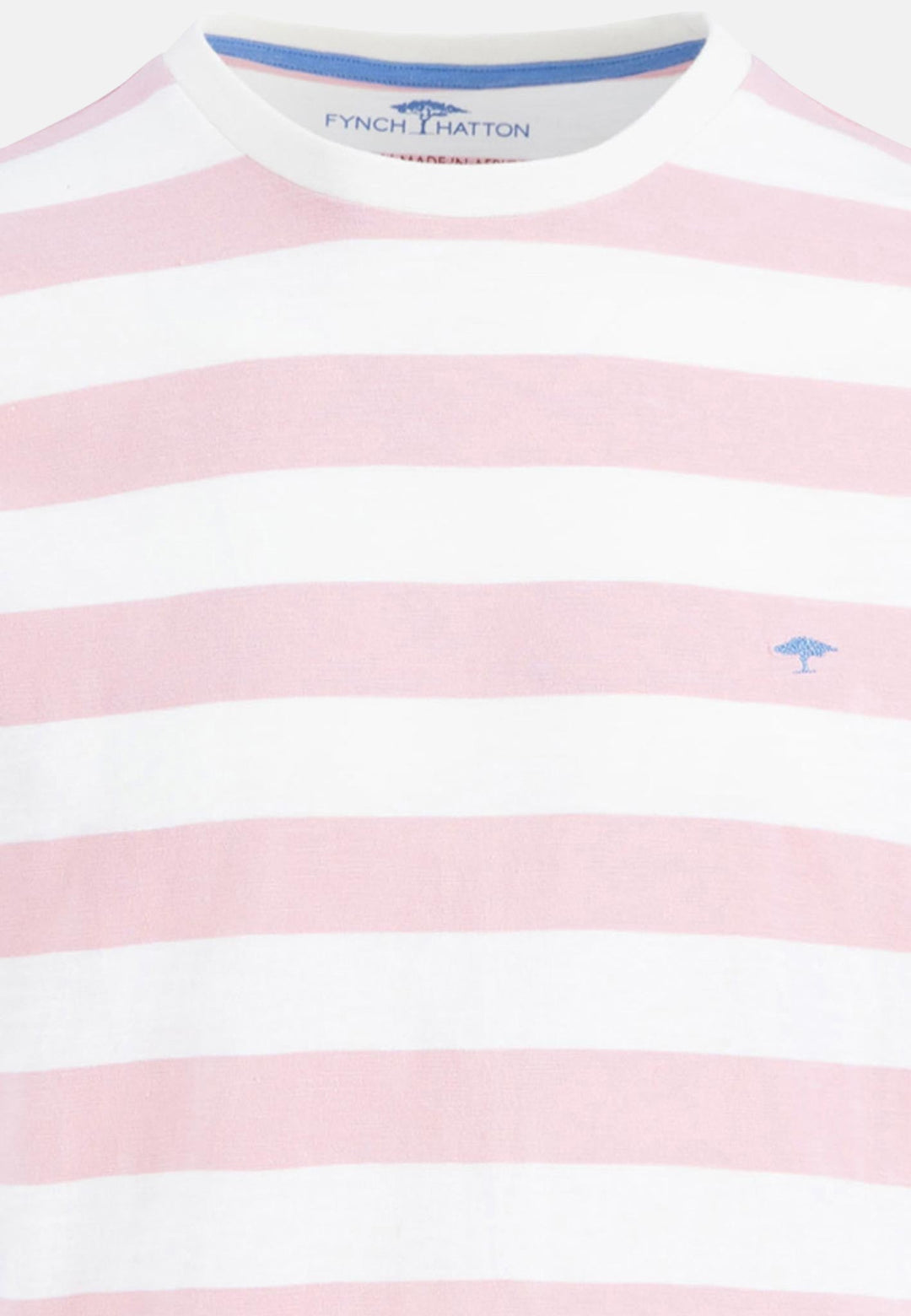 Slub Cotton Stripe T-Shirt Light Peony-Fynch-Hatton UK
