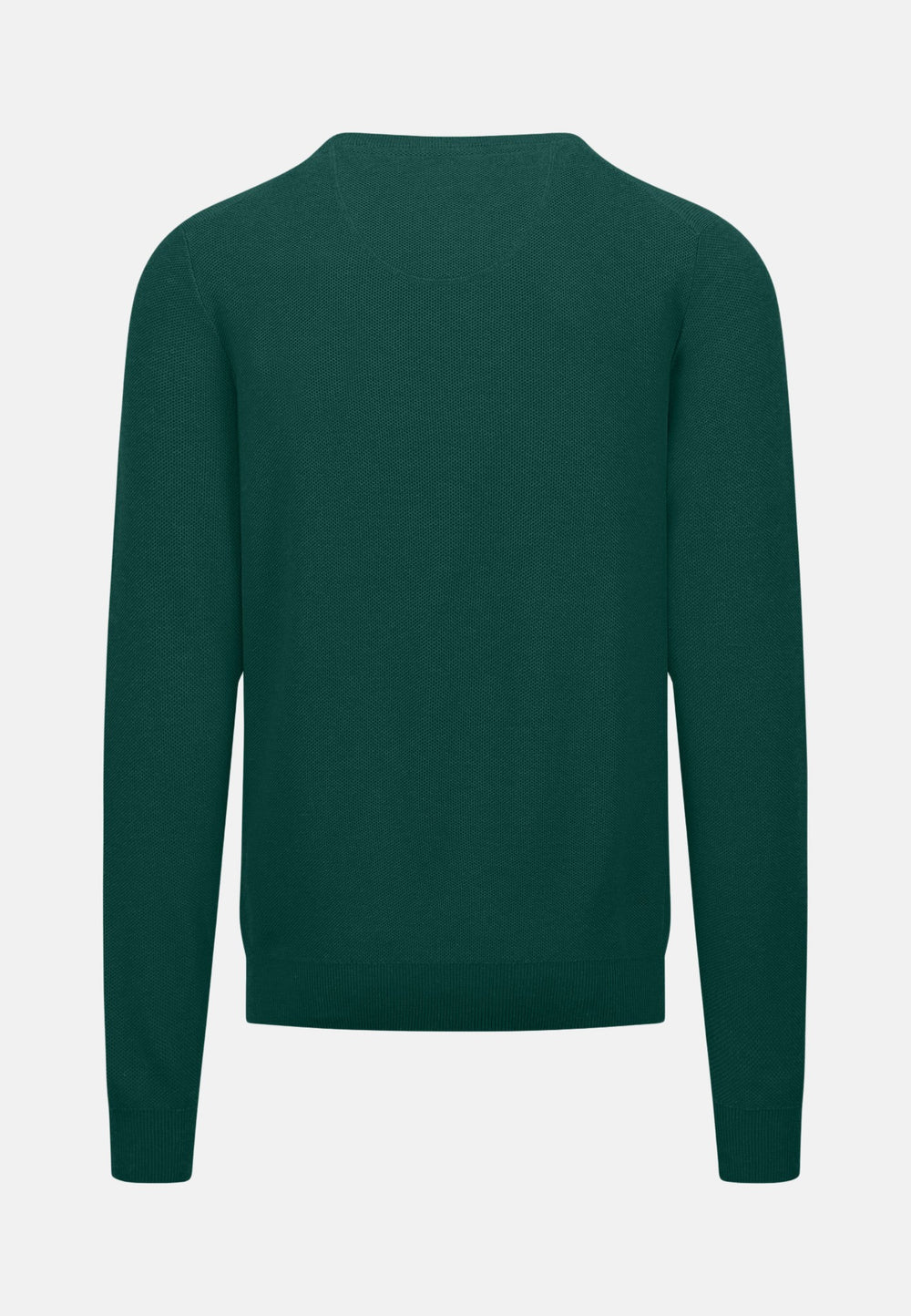 Structured Crewneck Cotton Knit Dark Emerald-Fynch-Hatton UK