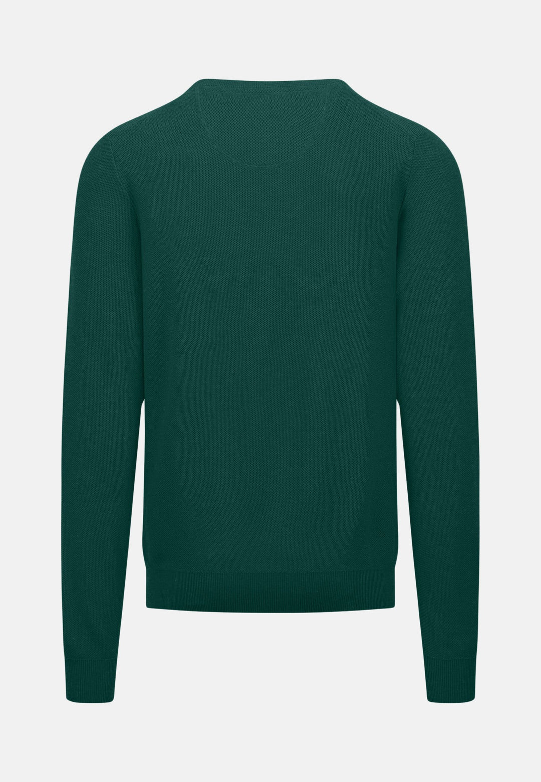 Structured Crewneck Cotton Knit Dark Emerald-Fynch-Hatton UK