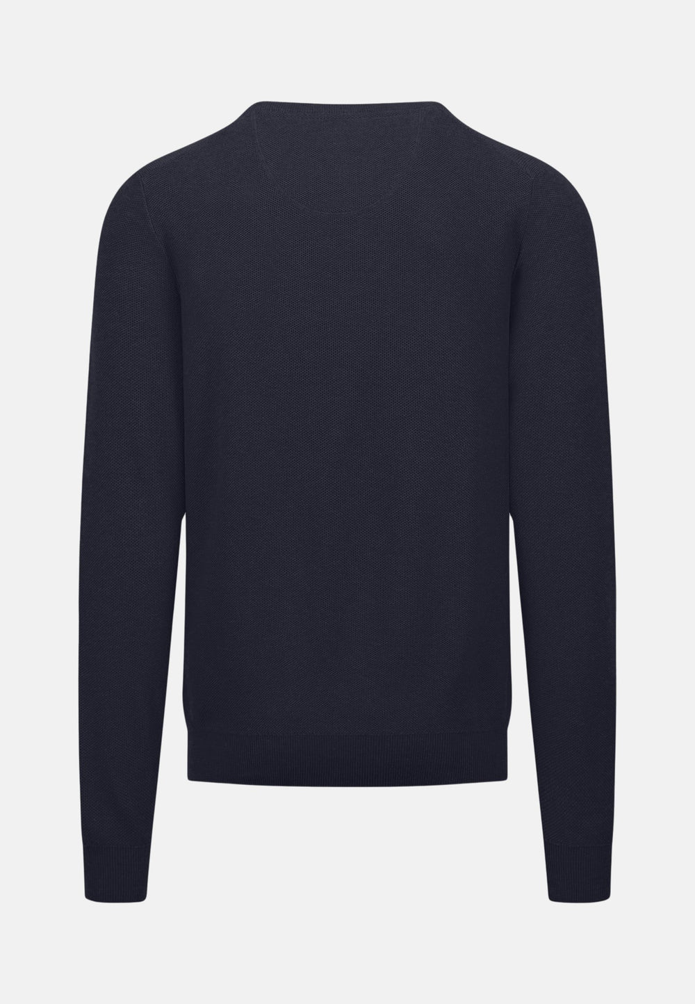 Structured Crewneck Cotton Knit Dark Navy-Fynch-Hatton UK