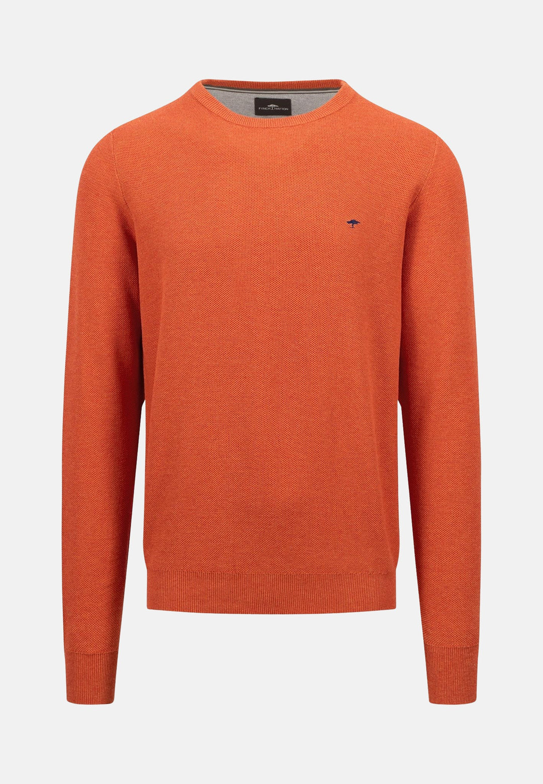 Structured Crewneck Cotton Knit Rust-Fynch-Hatton UK