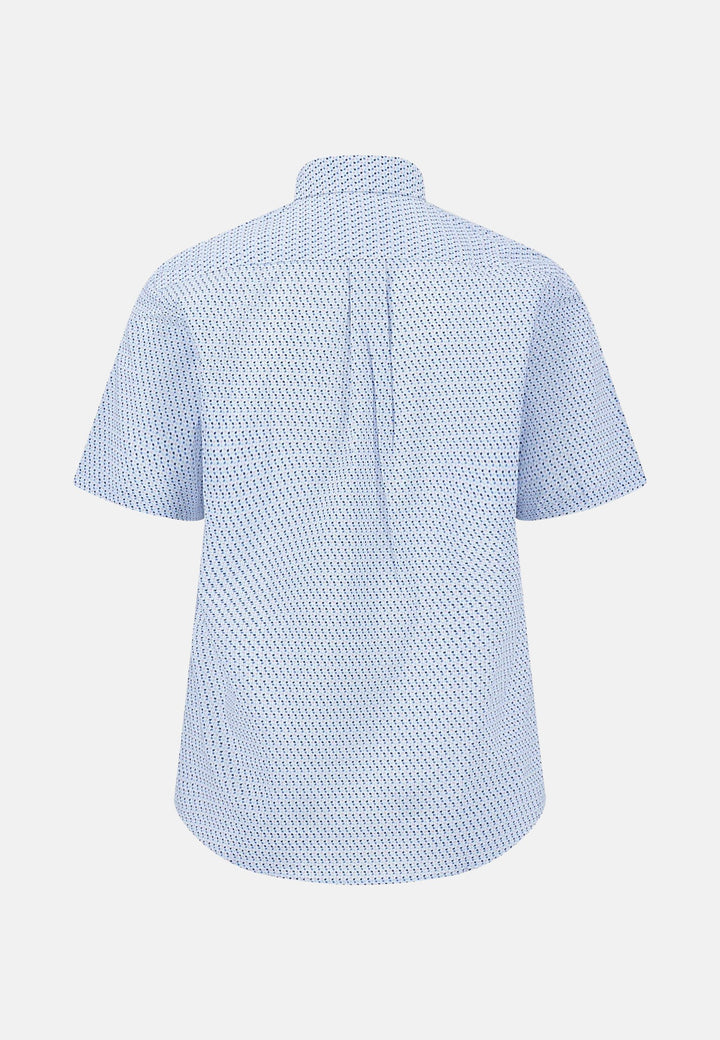 Summer Poplin Print Short Sleeved Shirt Light Peony-Fynch-Hatton UK
