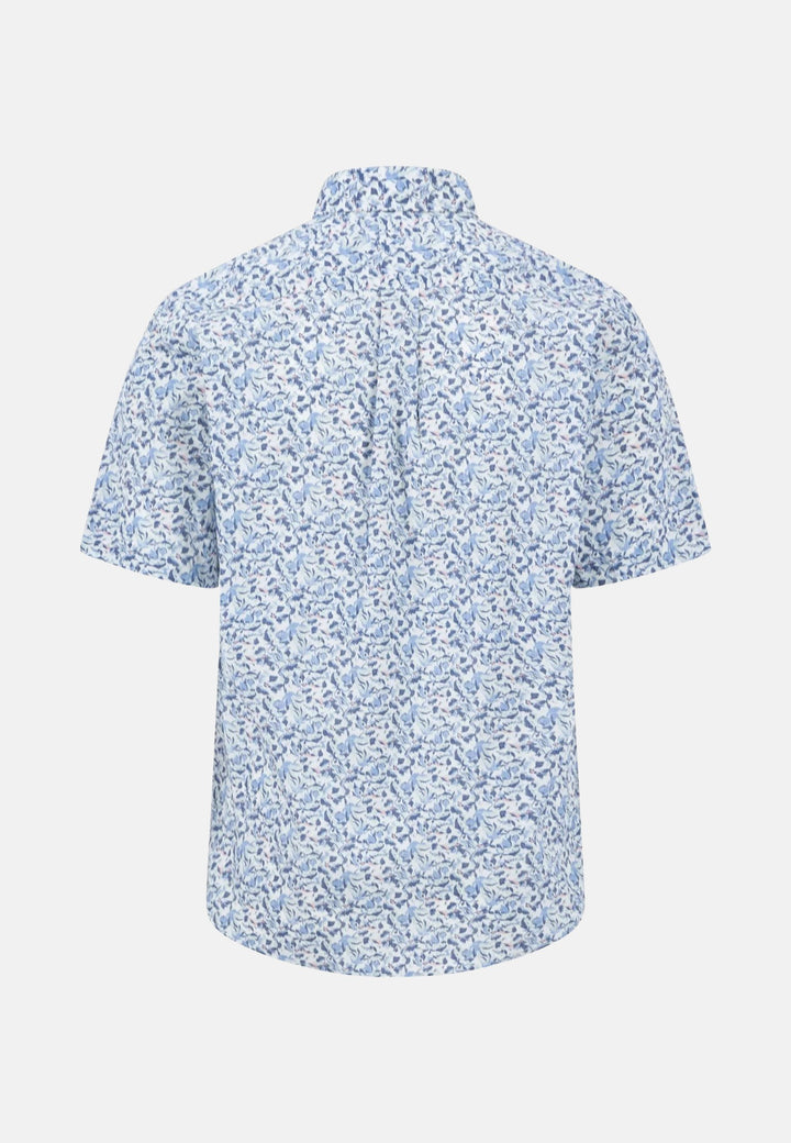 Summer Poplin Print Short Sleeved Shirt Summer Breeze-Fynch-Hatton UK