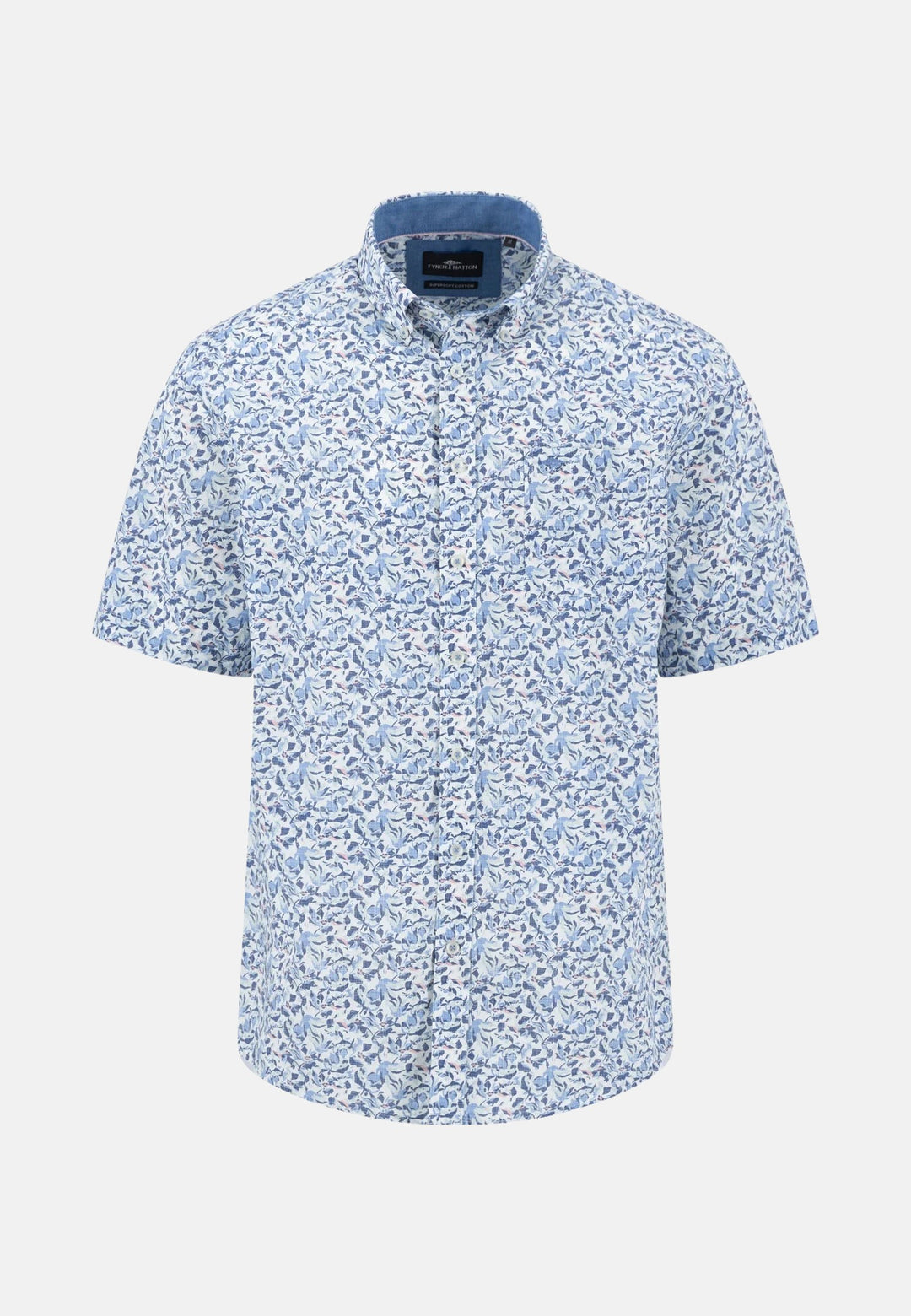 Summer Poplin Print Short Sleeved Shirt Summer Breeze-Fynch-Hatton UK