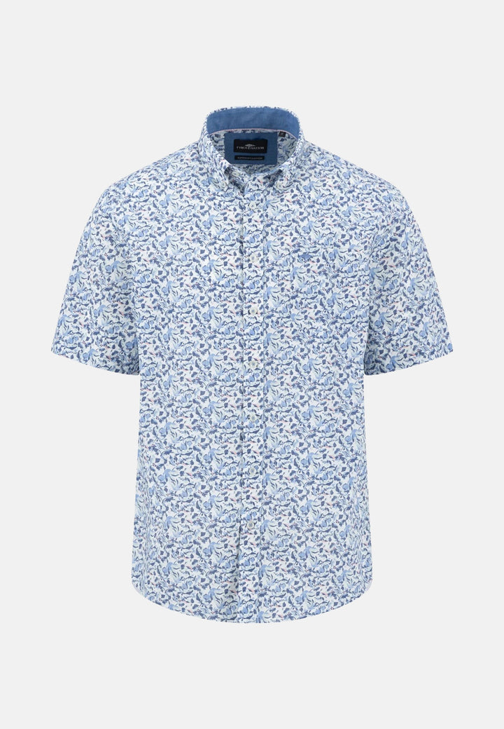 Summer Poplin Print Short Sleeved Shirt Summer Breeze-Fynch-Hatton UK