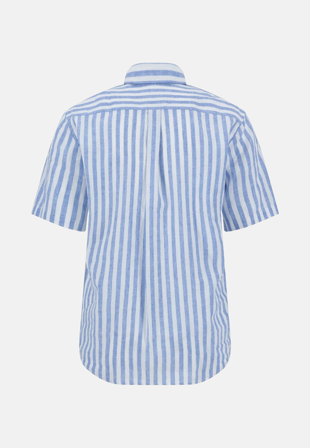 Summer Stripes Linen Short Sleeved Shirt Crystal Blue-Fynch-Hatton UK