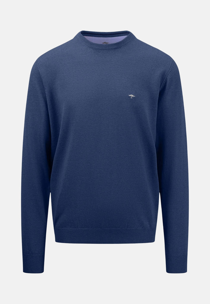 Superfine Cotton Crewneck Knit Night-Fynch-Hatton UK