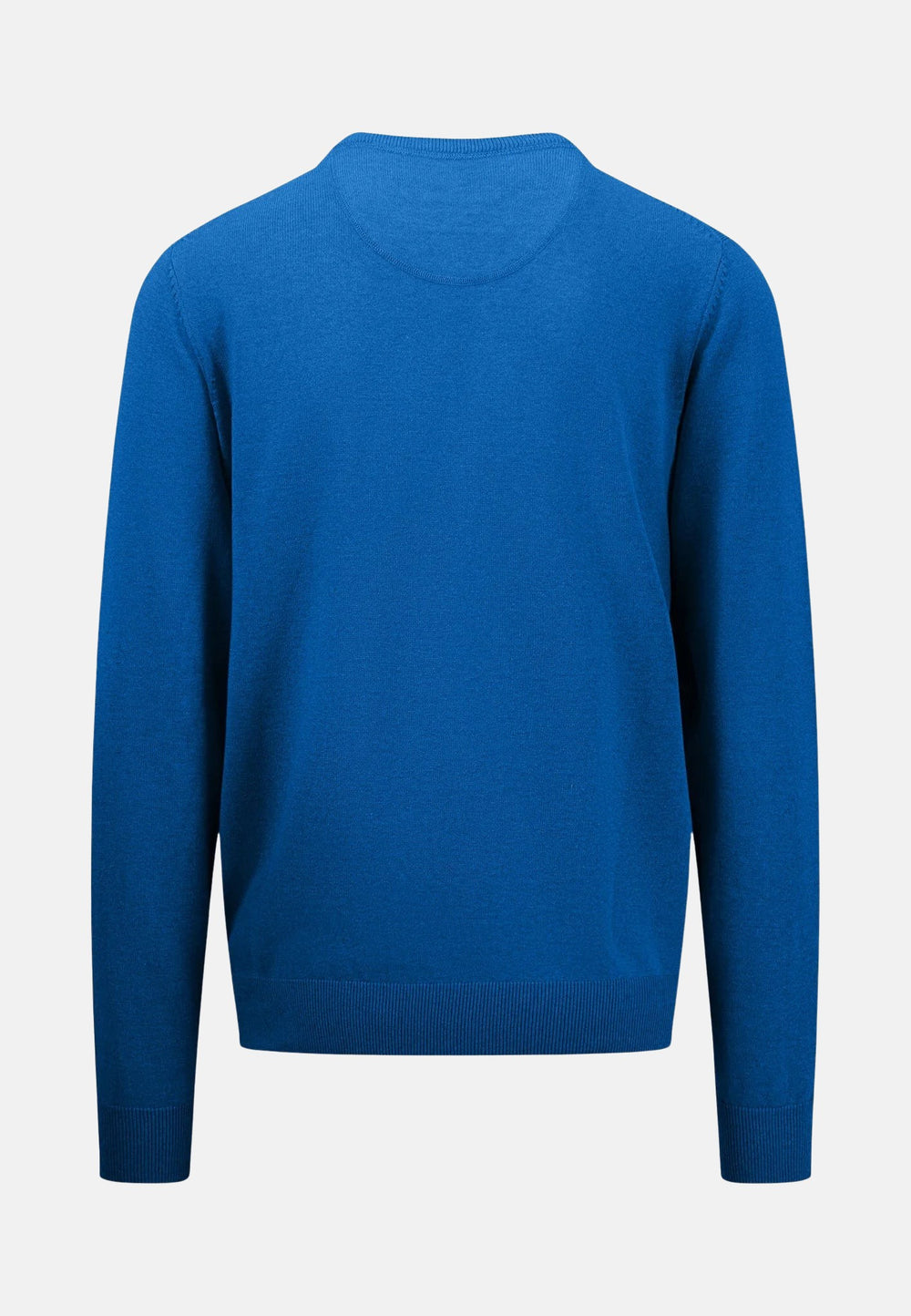 Superfine Cotton Crewneck Knit Strong Blue-Fynch-Hatton UK