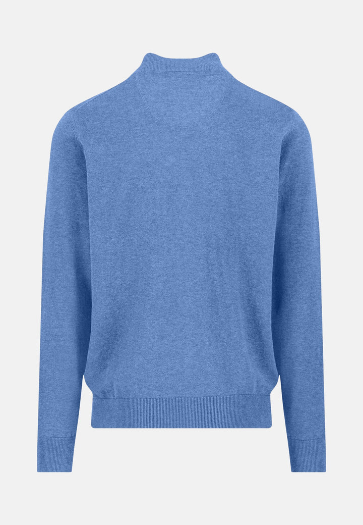 Superfine Stand-Up Cardigan Crystal Blue-Fynch-Hatton UK