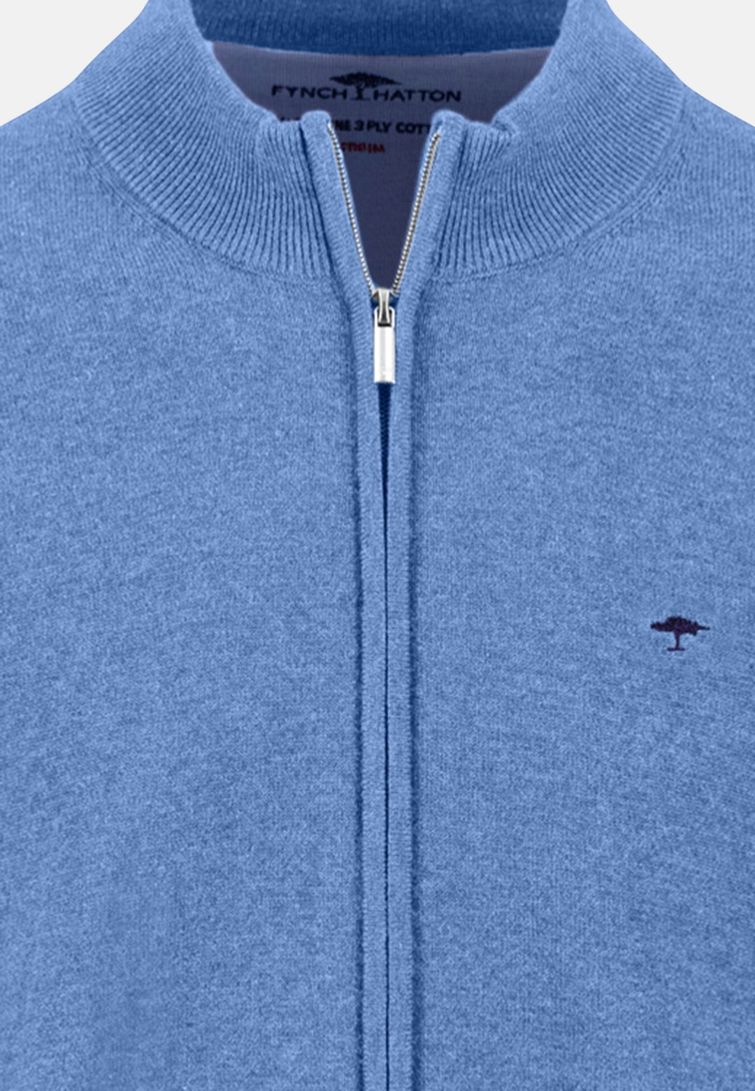 Superfine Stand-Up Cardigan Crystal Blue-Fynch-Hatton UK