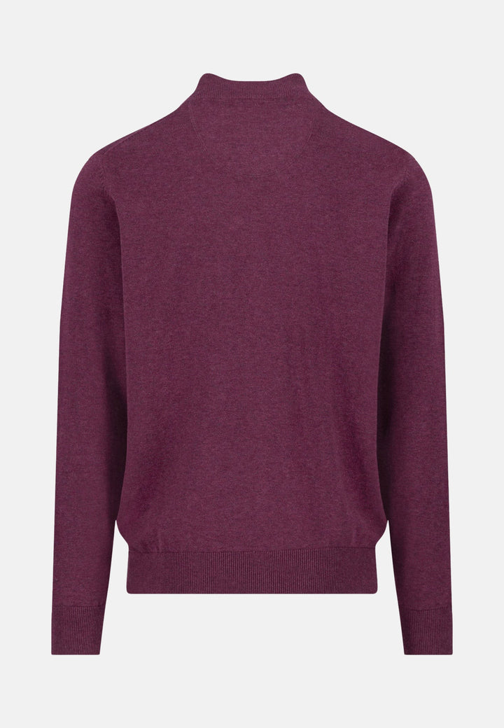 Superfine Stand-Up Cardigan Deep Merlot-Fynch-Hatton UK