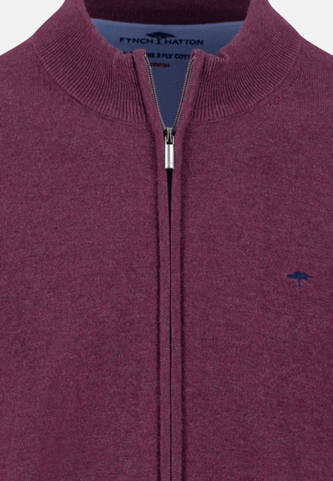 Superfine Stand-Up Cardigan Deep Merlot-Fynch-Hatton UK