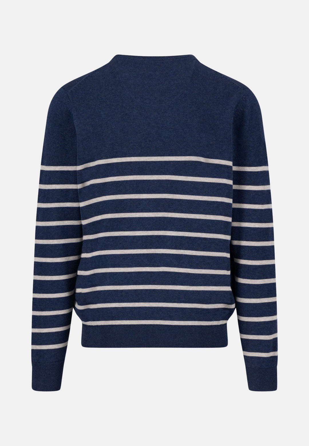 Superfine Striped Cotton Crewneck Knit Night-Fynch-Hatton UK