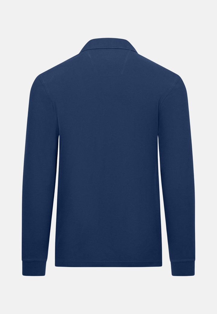 Supima Cotton LS Polo Shirt Midnight-Fynch-Hatton UK