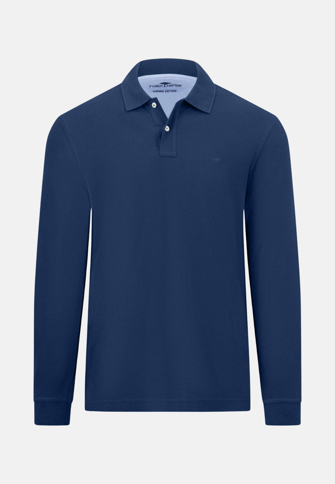 Supima Cotton LS Polo Shirt Midnight-Fynch-Hatton UK