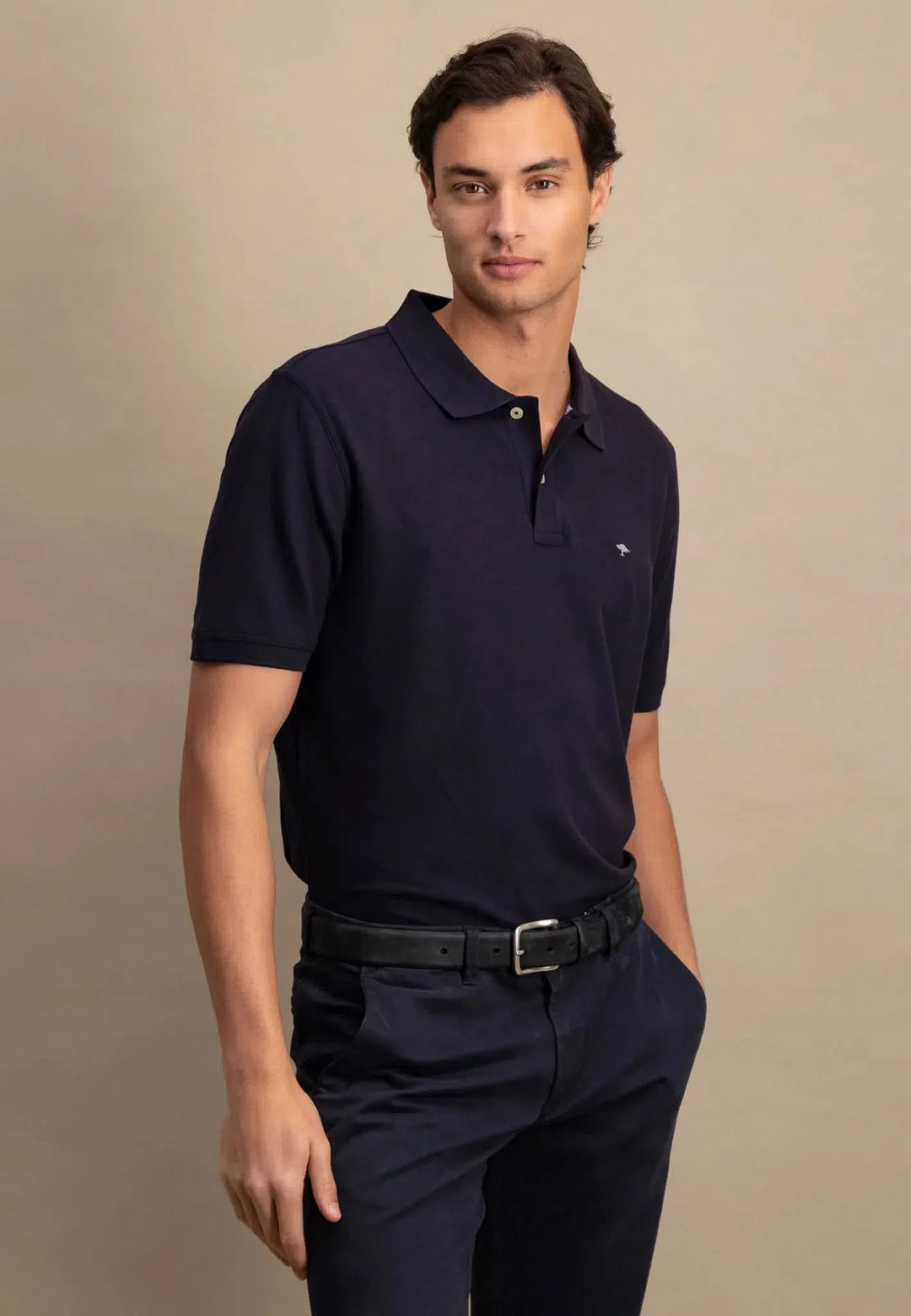 Supima Cotton Polo Shirt Navy-Fynch-Hatton UK