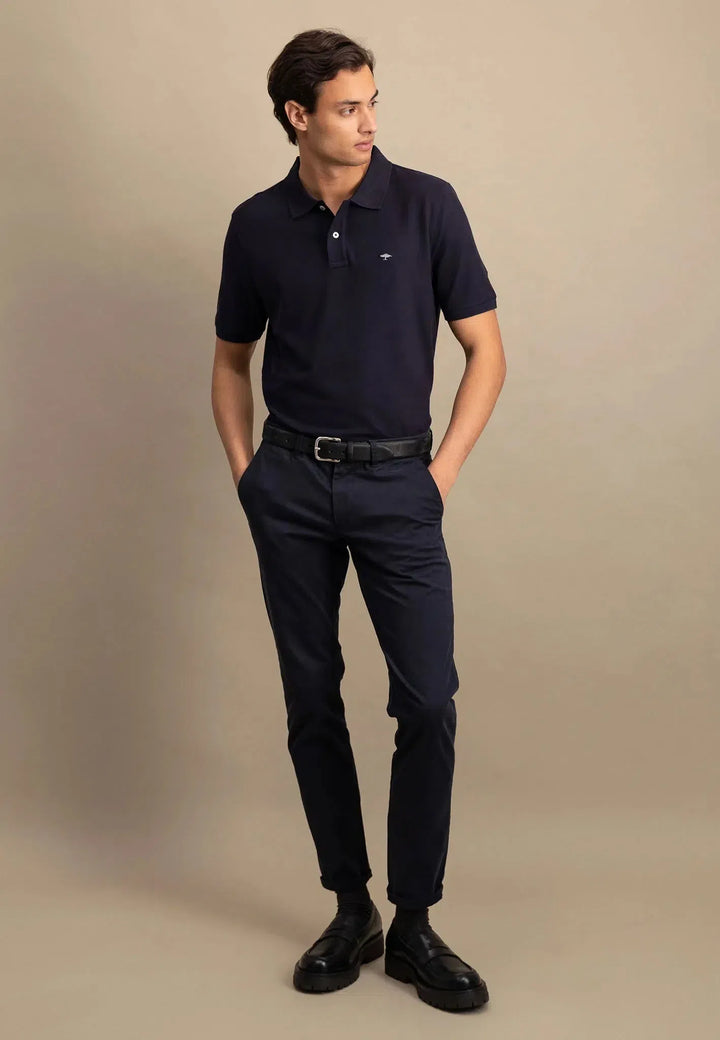 Supima Cotton Polo Shirt Navy-Fynch-Hatton UK