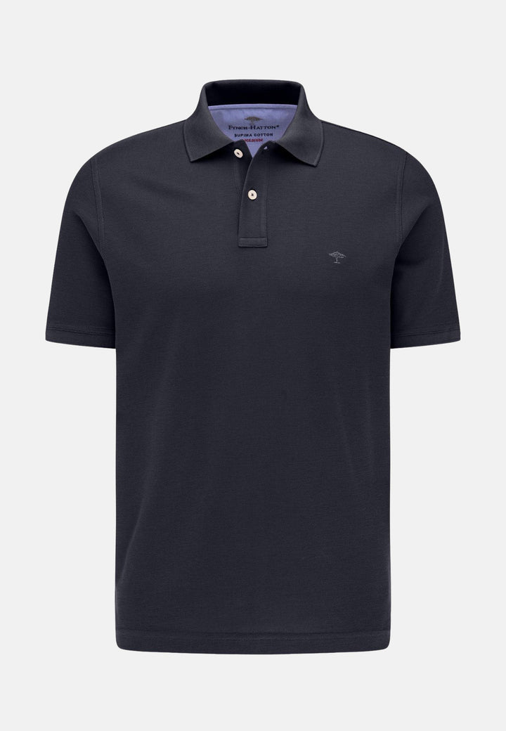 Supima Cotton Polo Shirt Navy-Fynch-Hatton UK