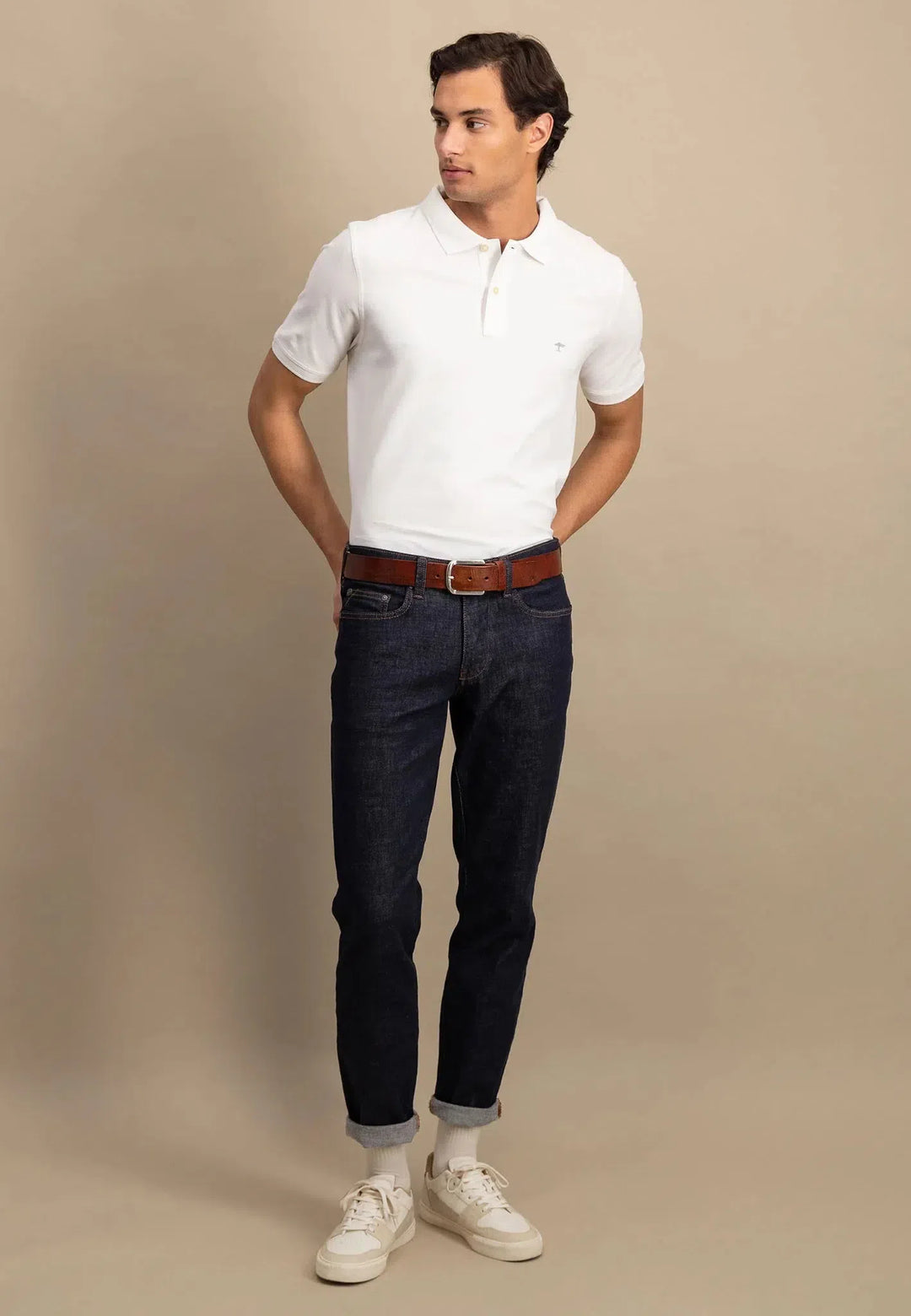 Supima Cotton Polo Shirt White-Fynch-Hatton UK