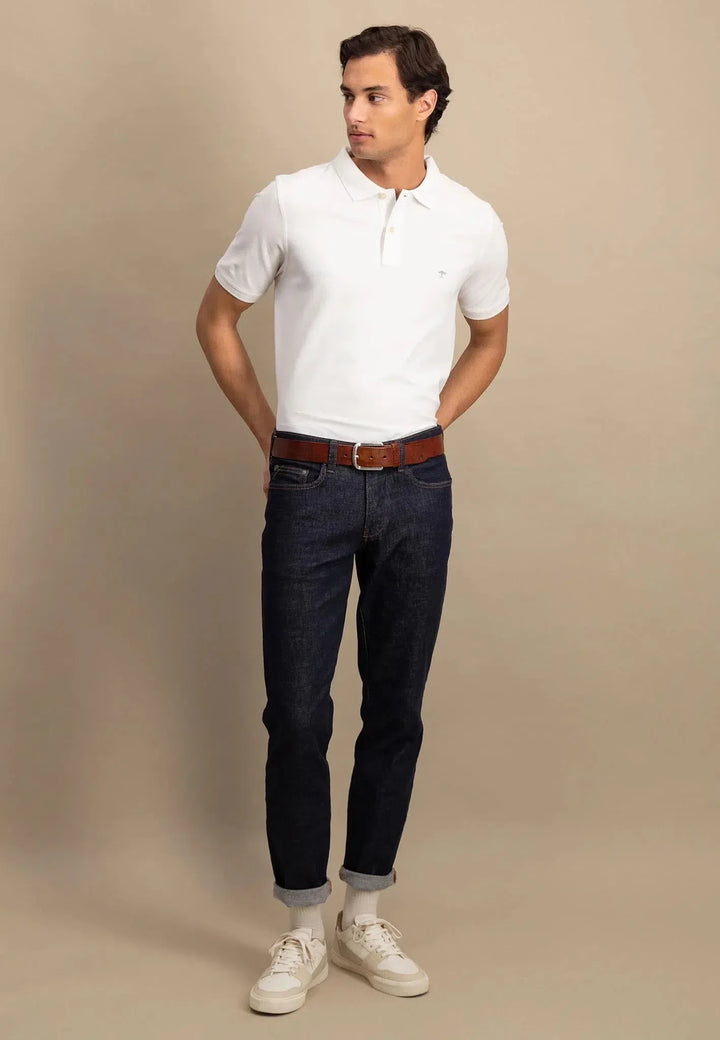 Supima Cotton Polo Shirt White-Fynch-Hatton UK