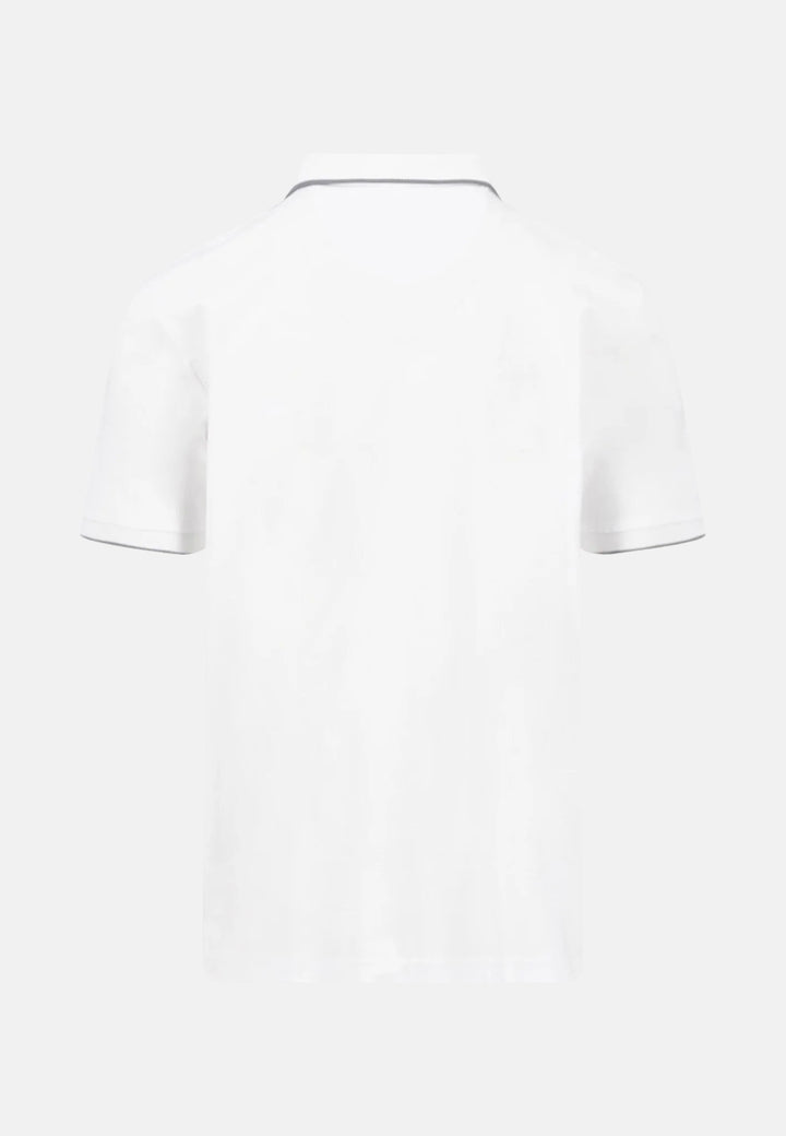 Tipped Cotton Polo Shirt White-Fynch-Hatton UK