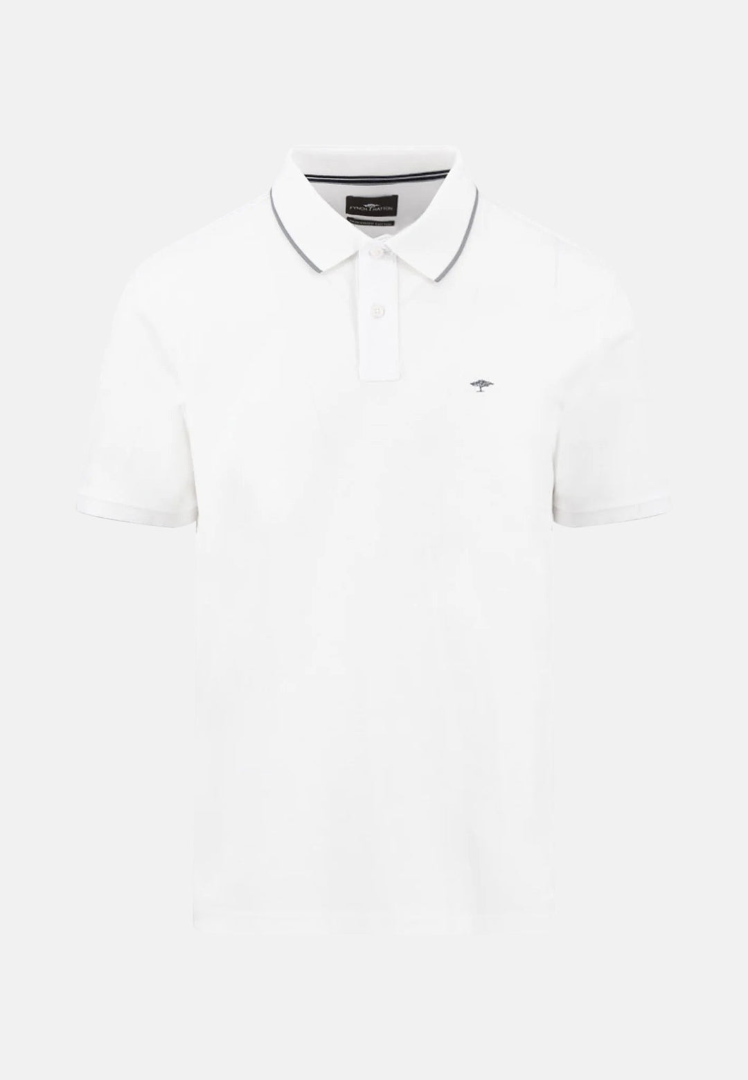 Tipped Cotton Polo Shirt White-Fynch-Hatton UK