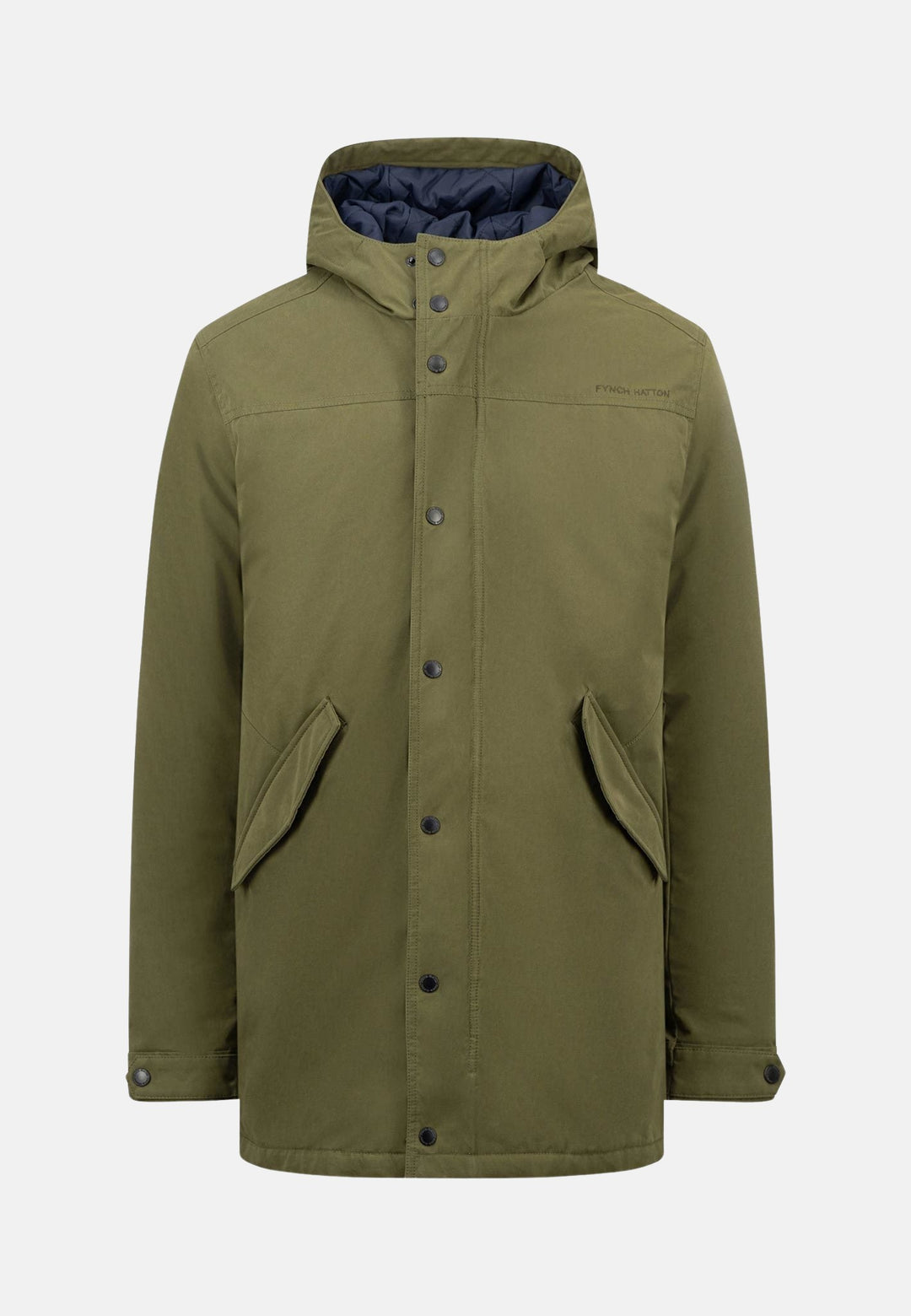 Two In One Parka Jacket Dark Khaki-Fynch-Hatton UK