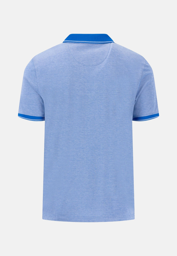 Two Tone Pique Polo Shirt Strong Blue-Fynch-Hatton UK