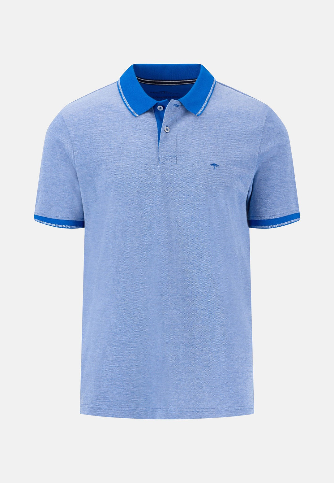 Two Tone Pique Polo Shirt Strong Blue-Fynch-Hatton UK