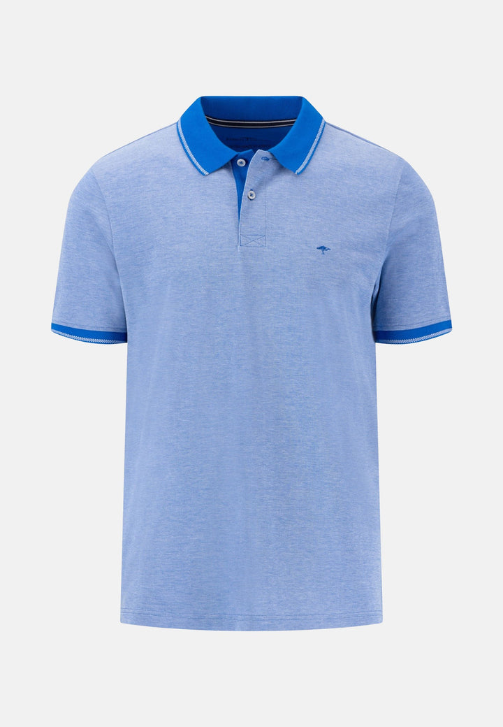 Two Tone Pique Polo Shirt Strong Blue-Fynch-Hatton UK