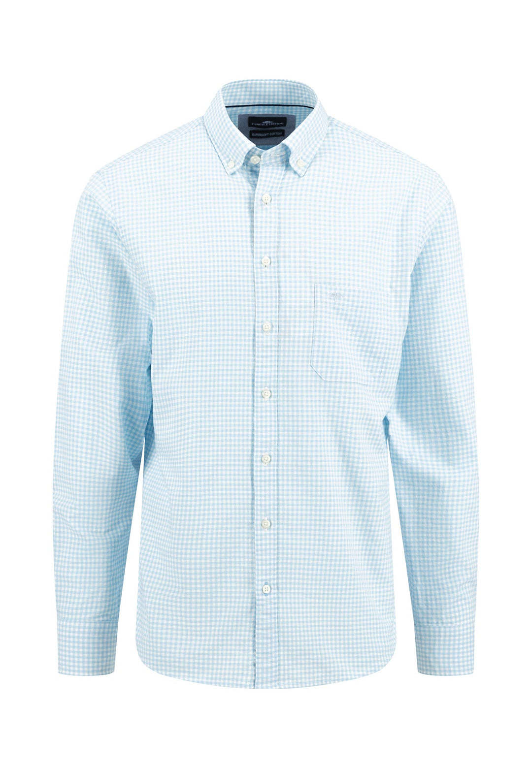 VICHY CHECK SHIRT OCEAN BLUE-Fynch-Hatton UK