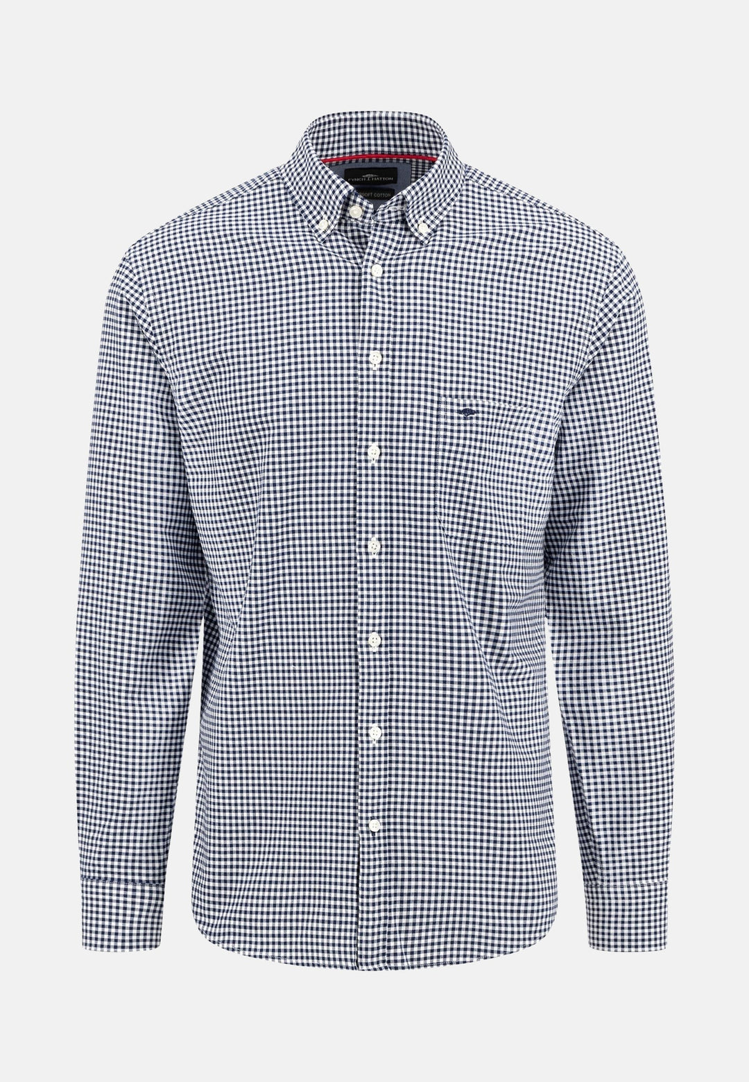 Vichy Check Shirt Navy-Fynch-Hatton UK