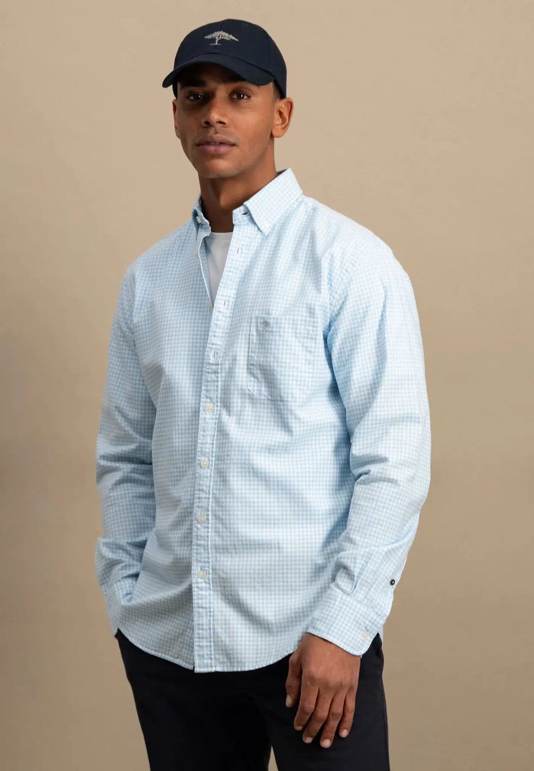 Vichy Check Shirt Ocean Blue-Fynch-Hatton UK