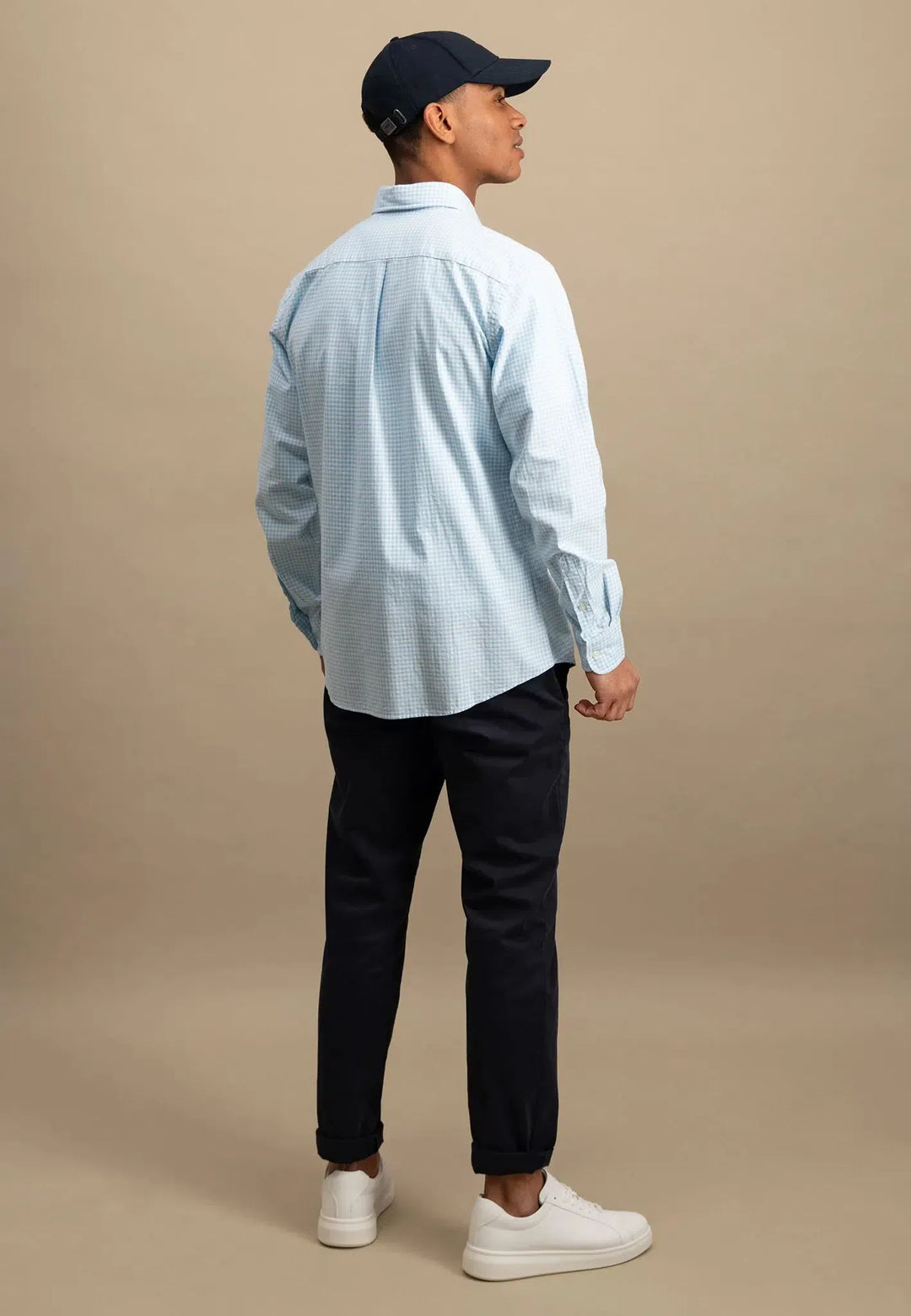 Vichy Check Shirt Ocean Blue-Fynch-Hatton UK