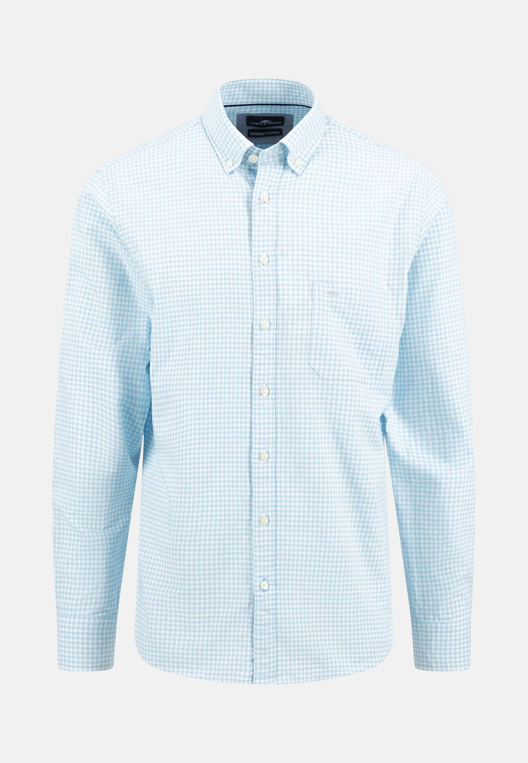 Vichy Check Shirt Ocean Blue-Fynch-Hatton UK