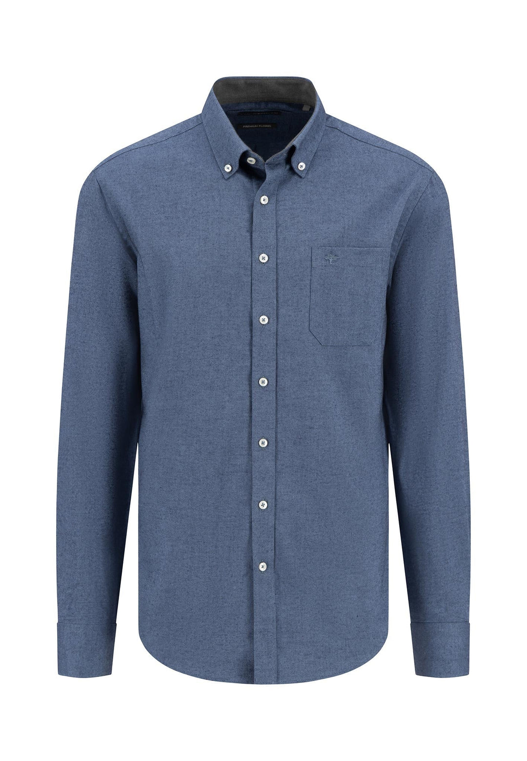 WINTER SOLID FLANNEL SHIRT CLOUD BLUE-Fynch-Hatton UK