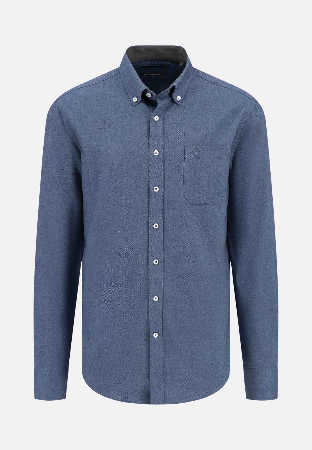 Winter Solid Flannel Shirt Cloud Blue-Fynch-Hatton UK