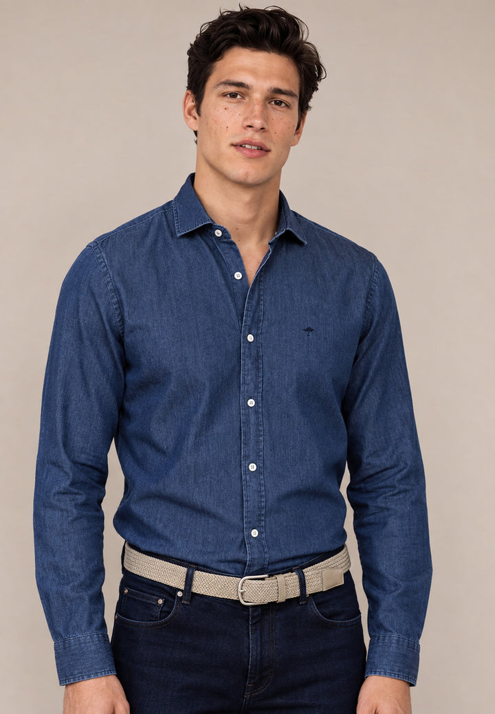 Egyptian Denim Kent Collar Shirt Ink Blue