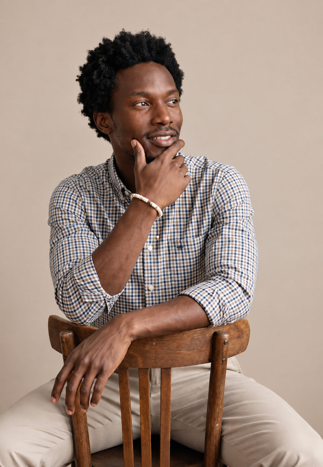 Dobby Check Button Down Shirt Teal