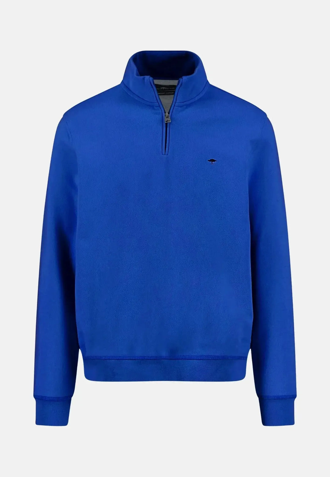 fynch-hatton-1/4 Zip Cotton Sweat Strong Blue